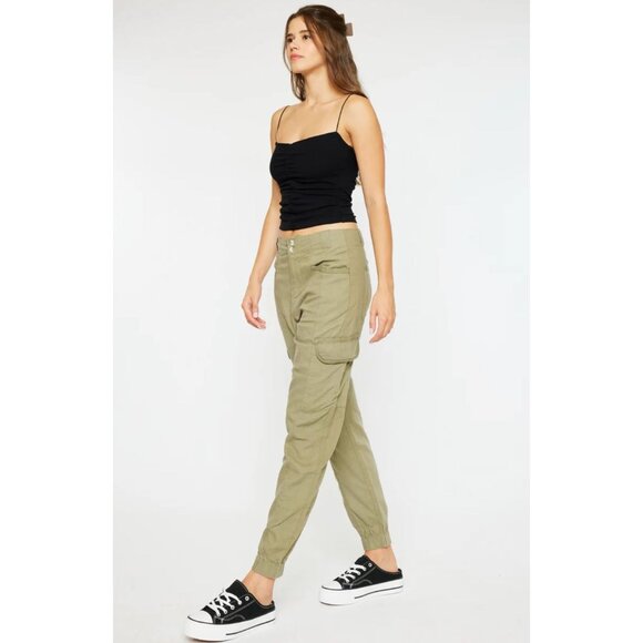 KanCan Harvard High Rise Joggers in Olive - Sz 5/26 - NWT - Picture 1 of 10